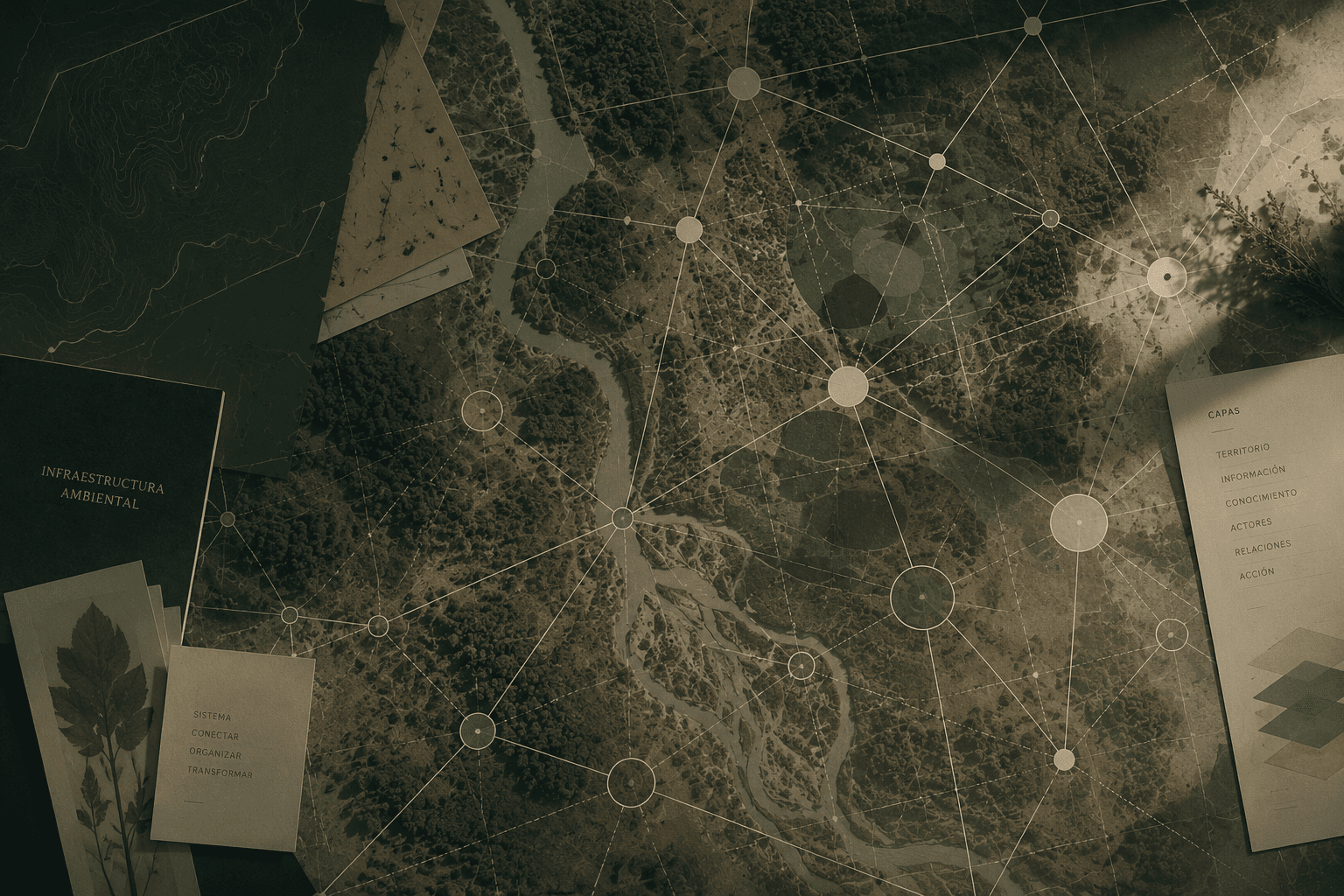 Cartografía territorial conectada que representa la infraestructura del Hub.