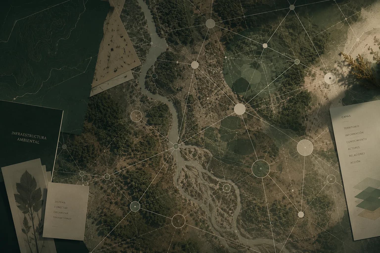 Cartografía territorial conectada que representa la infraestructura del Hub.