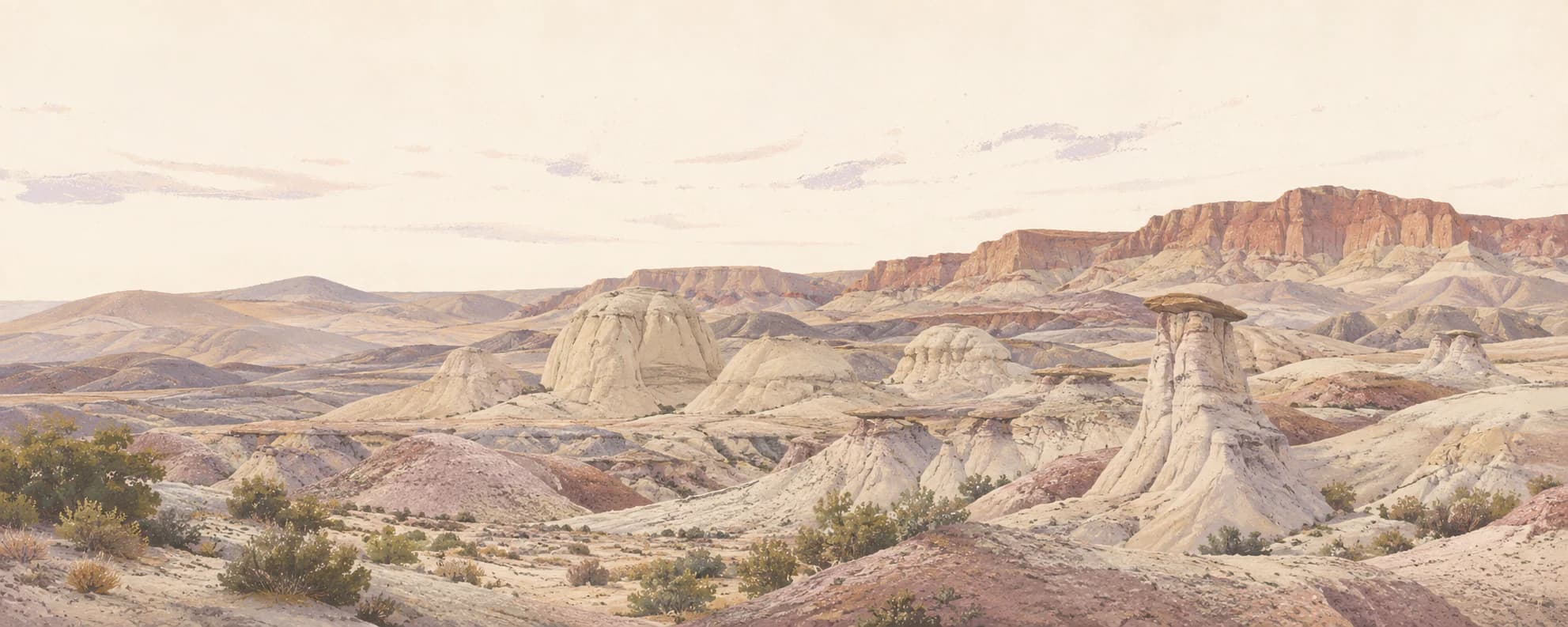 Interpretación pictórica de las geoformas del Parque Provincial Ischigualasto